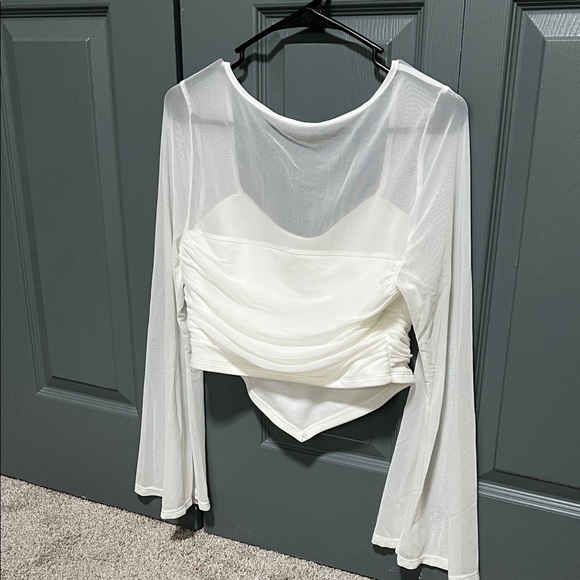 Tops Elegant White Sheer Womens Top Poshmark — free download